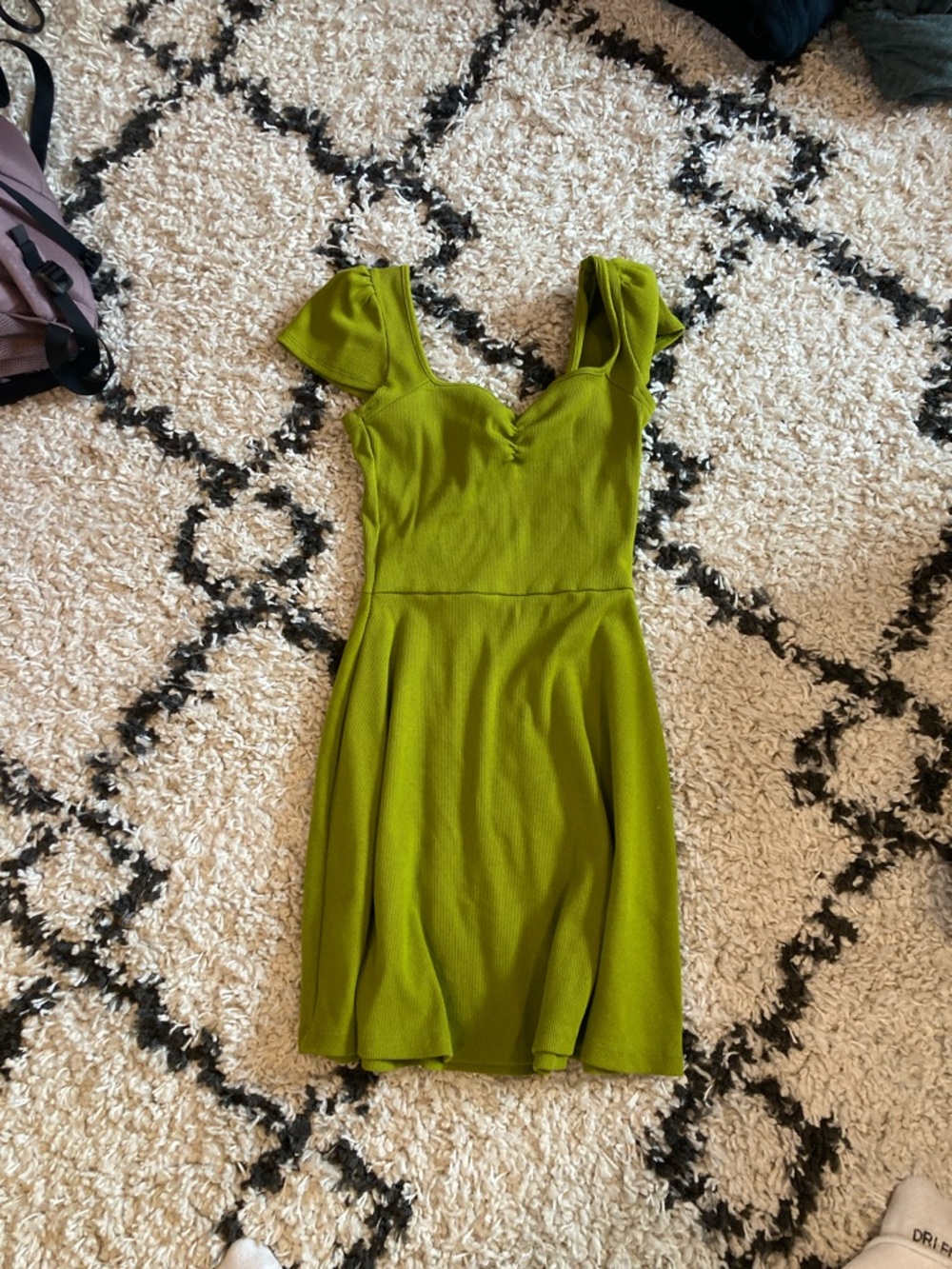 wild fable Olive Green Fit-and-Flare Mini Dress